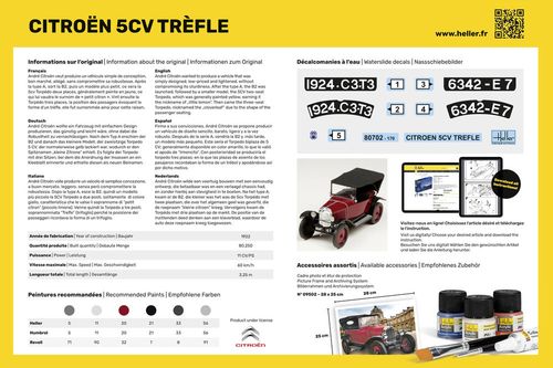 Heller 1:24 - Citroën 5CV Trèfle - Starter Set 56702 