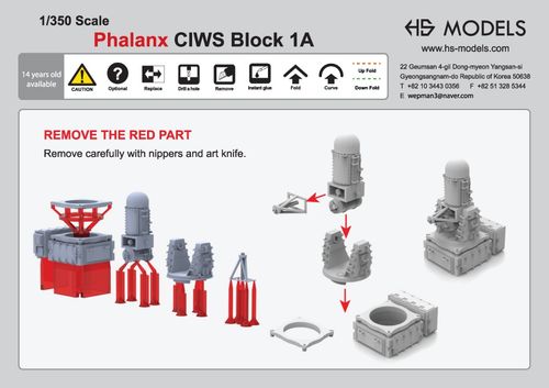 HS Models 1:350 - Phalanx CIWS Block 1A (4pcs)
