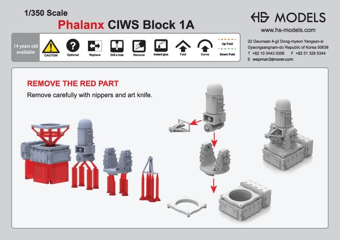Hovedbilde HS Models 1:350 - Phalanx CIWS Block 1A (4pcs)