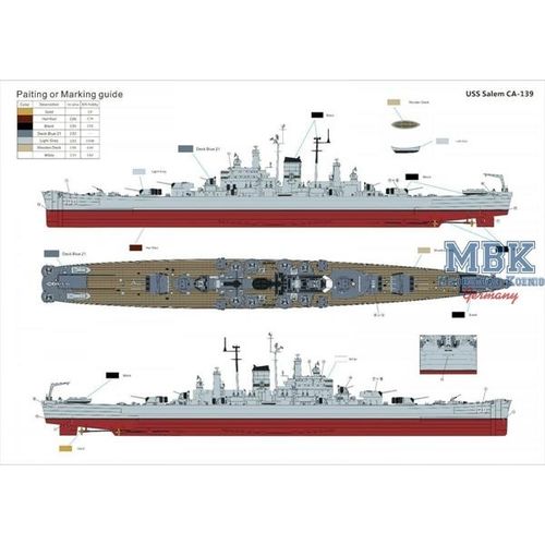Very Fire 1:700 - U.S. Navy Heavy Cruiser CA-139 USS SALEM - Deluxe Edition (700908-DLX)