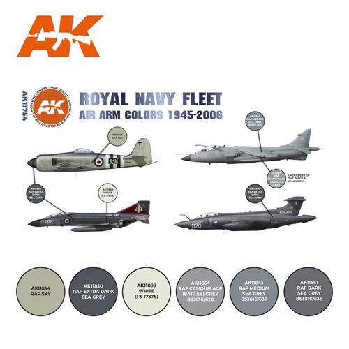 AK-Interactive AK 11754 RN Fleet Air Arm Aircraft Colors 1945-2010 Set