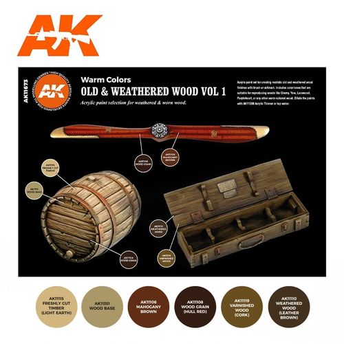 AK-Interactive AK 11673 OLD & WEATHERED WOOD VOL 1 SET