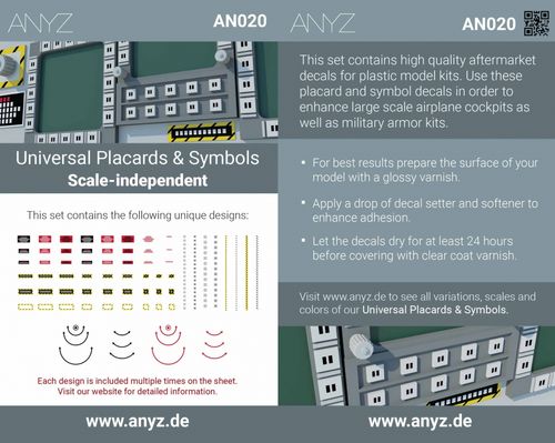 ANYZ Universal Placards & Symbols (Scale Independent)