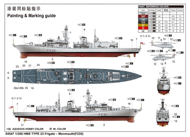 Hovedbilde Trumpeter 1:350 - HMS TYPE 23 Frigate - ...