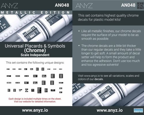 ANYZ Universal Placards & Symbols (Chrome) Scale Independent