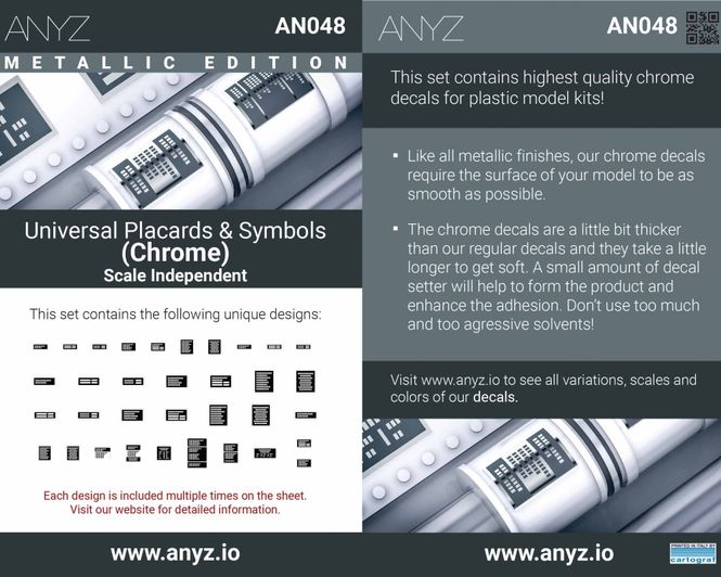 Main Image ANYZ Universal Placards & Symbols (Chrome) Scale ...