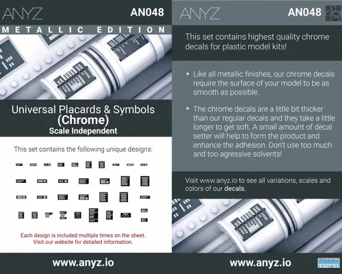 ANYZ Universal Placards & Symbols (Chrome) Scale Independent