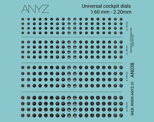 ANYZ Universal cockpit dials 1.60 mm - 2.20mm