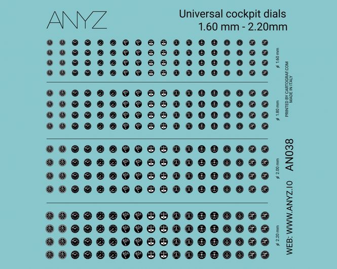 Main Image ANYZ Universal cockpit dials 1.60 mm - 2.20mm