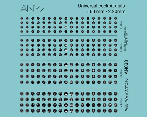 ANYZ Universal cockpit dials 1.60 mm - 2.20mm