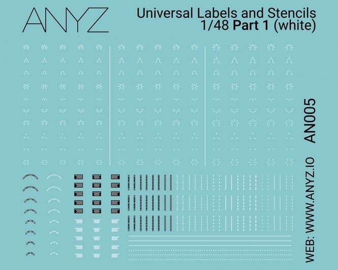 Hovedbilde ANYZ Universal Labels and Stencils 1:48 Part 1 ...