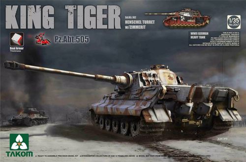 Takom 1:35 - King Tiger Henschel Abt. 505 w/Zimmerit - INTERIOR