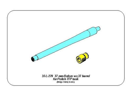 37 mm Bofors wz.37 barrel for Polish 7TP tank