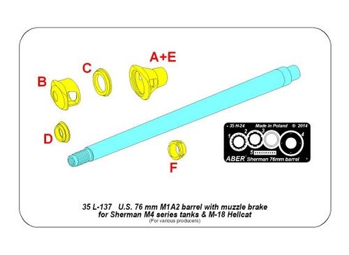 U.S 76 mm M1A2 barrel for Sherman