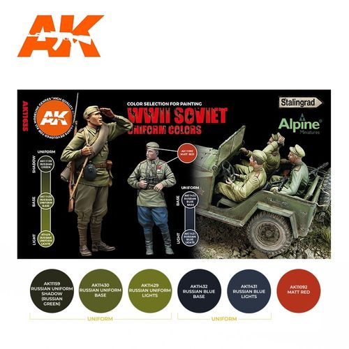 AK-Interactive AK 11635 WWII SOVIET UNIFORM COLORS SET