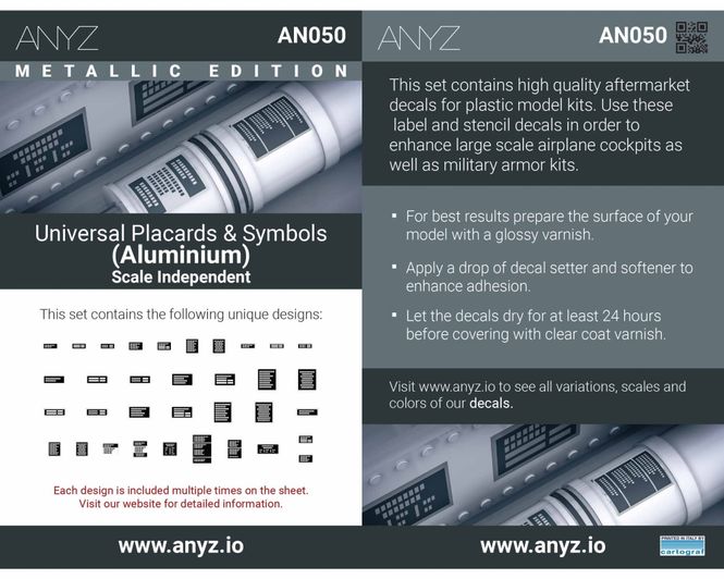 Main Image ANYZ Universal Placards & Symbols (Aluminium) ...