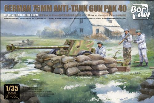 Border Model 1:35 - German 75 mm Anti-Tank Gun PaK 40