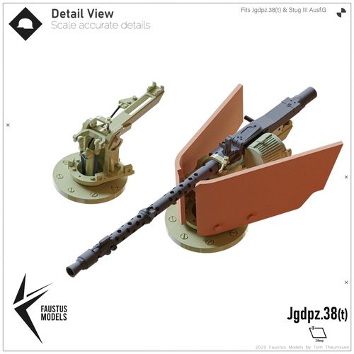 Faustus Models 1:35 - FM35048 Remote Controlled MG-34 f. Jgdpz.38(t) Hetzer