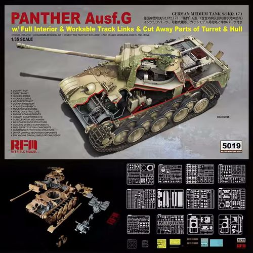 Rye Field Model 1:35 - Panther Ausf.G with Full Interior & Cut Away Parts (5019)