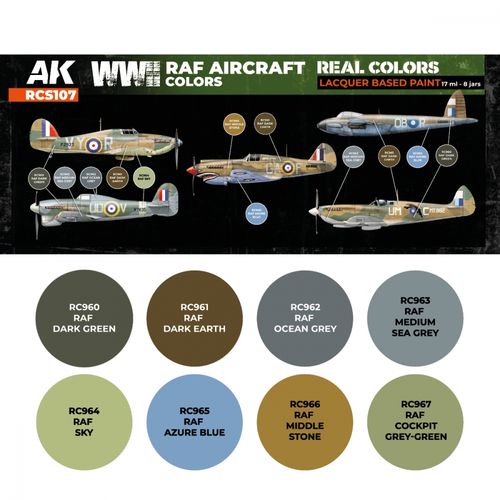 AK-Interactive RCS107 RAF WWII Aircraft Colors Set