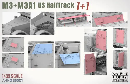 Andy's HQ - 1:35 - M3 & M3A1 U.S. WWII Halftracks (2 full kits in one box)