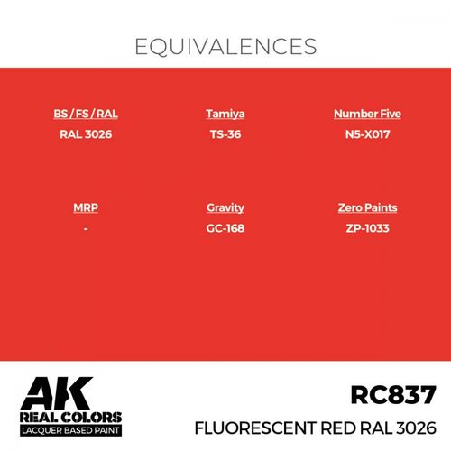 RC837 Fluorescent Red RAL 3026