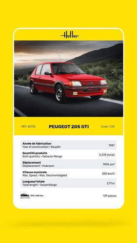 Heller 1:24 - Peugeot 205 GTI (82705)