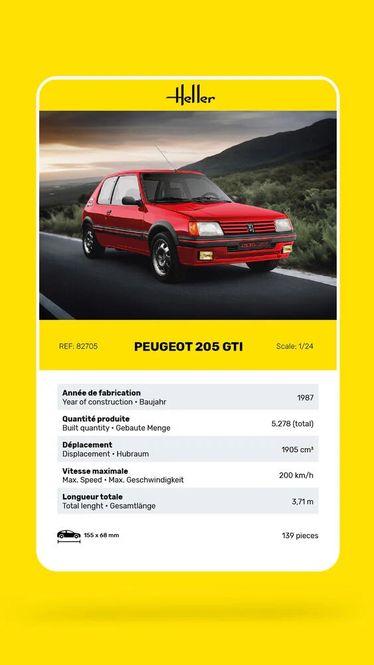 Hovedbilde Heller 1:24 - Peugeot 205 GTI (82705)
