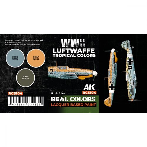 AK-Interactive RCS104 Luftwaffe WWII Tropical Colors Set