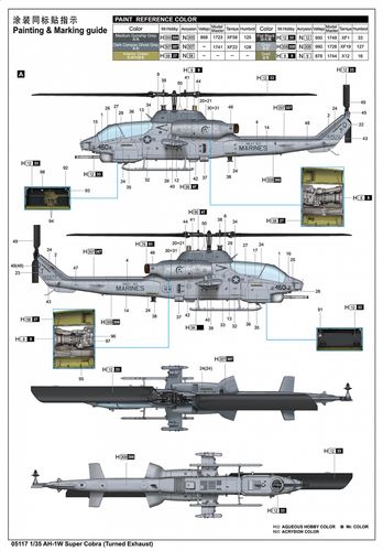 Trumpeter 1:35 - Bell AH-1 W Super Cobra (Turned Exhaust) (05117)