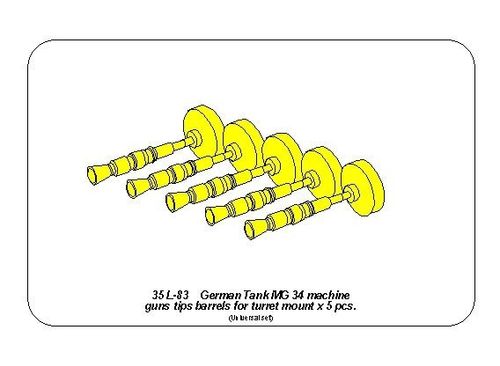 Tank MG 34 tips barrels x 5