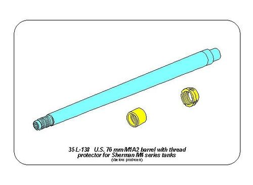76 mm barrel  with protector for Sherman M4