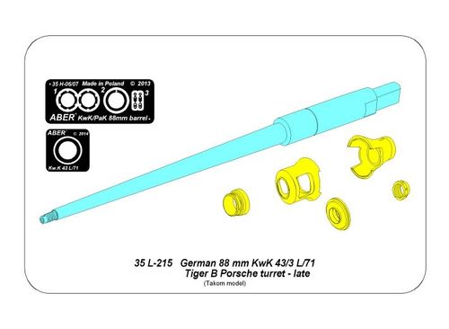 Barrel 8,8cm Kw.K 43 for  Tiger B Porsche turret-late