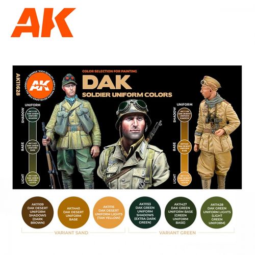 AK-Interactive AK 11628 DAK Soldiers Uniform Colors Set