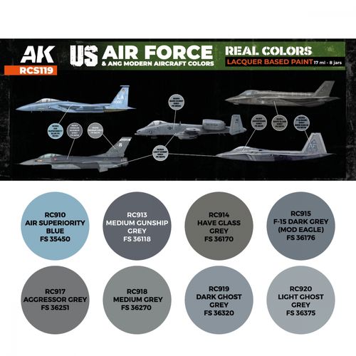 AK-Interactive RCS119 US Air Force & ANG Modern Aircraft Colors