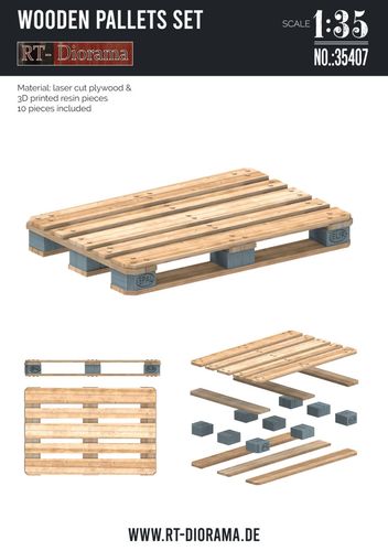 RT-Diorama 1:35 - 35407 Wooden Pallets Set (10 pcs.)