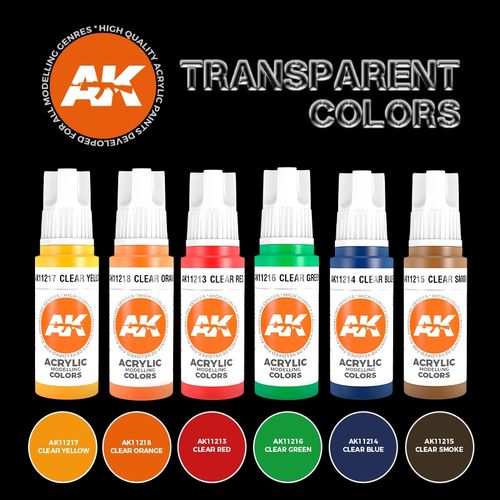 AK-Interactive AK 11758 TRANSPARENT COLORS SET