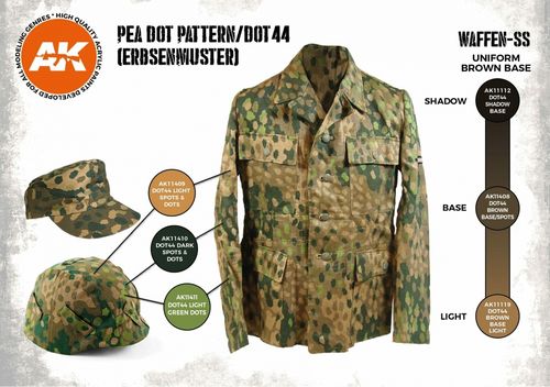 AK-Interactive AK 11623 WAFFEN-SS PEA DOT PATTERN/DOT44 (ERBSENMUSTER) SET