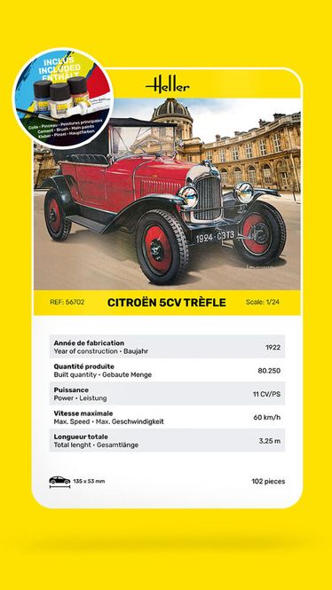 Hovedbilde Heller 1:24 - Citroën 5CV Trèfle - Starter Set ...