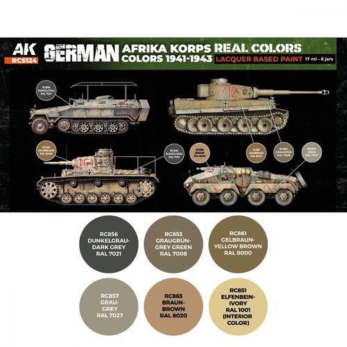 AK-Interactive RCS124 German Afrika Korps Colors 1941-1943 Set