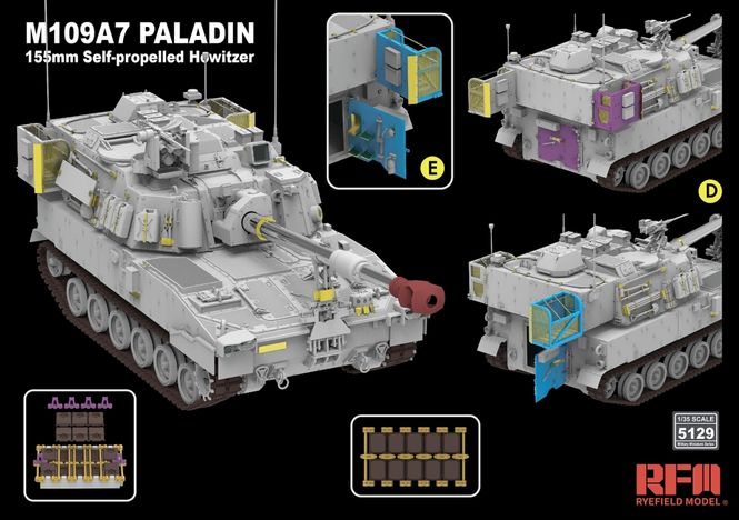 Hovedbilde RFM 1:35 - M109A7 Paladin w/metal barrel & ...