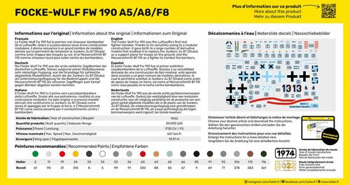 Heller 1:72 - Focke-Wulf Fw 190 A5/A8/F8 - Starter Set 56235 