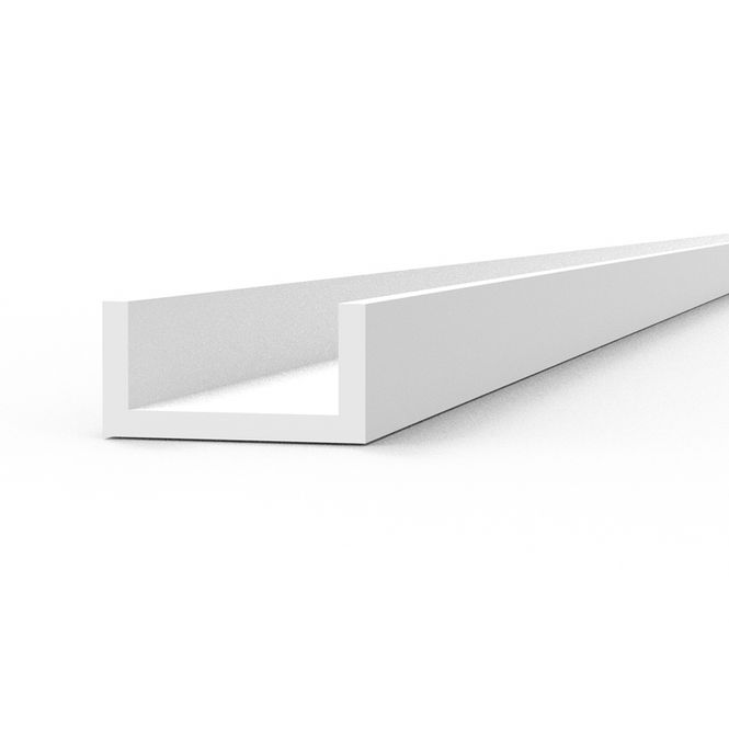 Main Image U Channel 3.0 width x 350mm - STYRENE STRIP