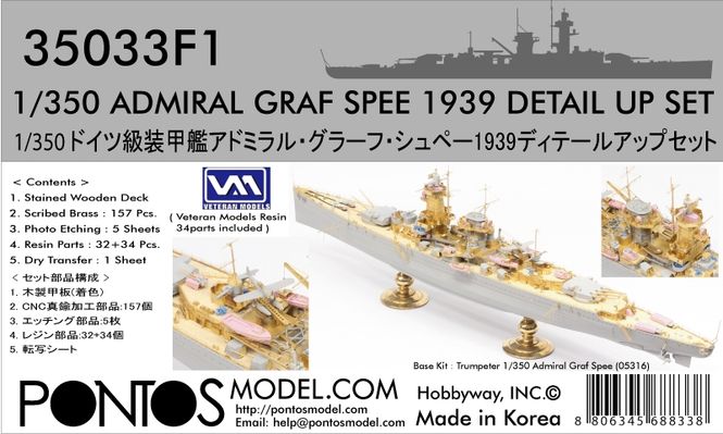 Hovedbilde Pontos Model 1:350 - Admiral Graf Spee 1939 ...