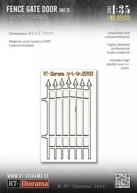 Hovedbilde RT-Diorama 1:35 - 35933 Lasercut Fence Element ...