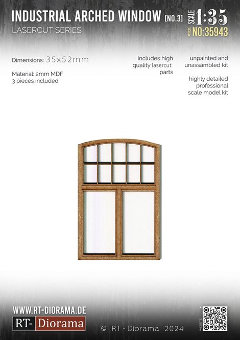 Hovedbilde RT-Diorama 1:35 - 35943 Industrial Arched Window ...