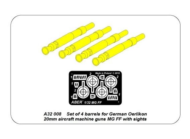 Main Image 4 barrels for MG FF - Aber Models