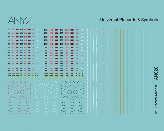 Hovedbilde ANYZ Universal Placards & Symbols (Scale ...