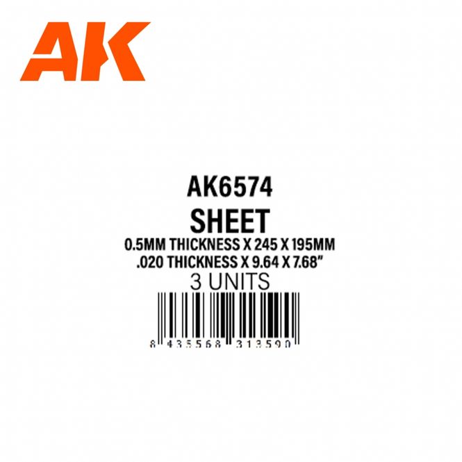 Main Image 0.5mmthickness x 245 x 195mm - STYRENE SHEET
