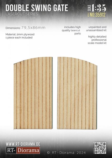 Hovedbilde RT-Diorama 1:35 - 35912 Lasercut Double-Leaf Door